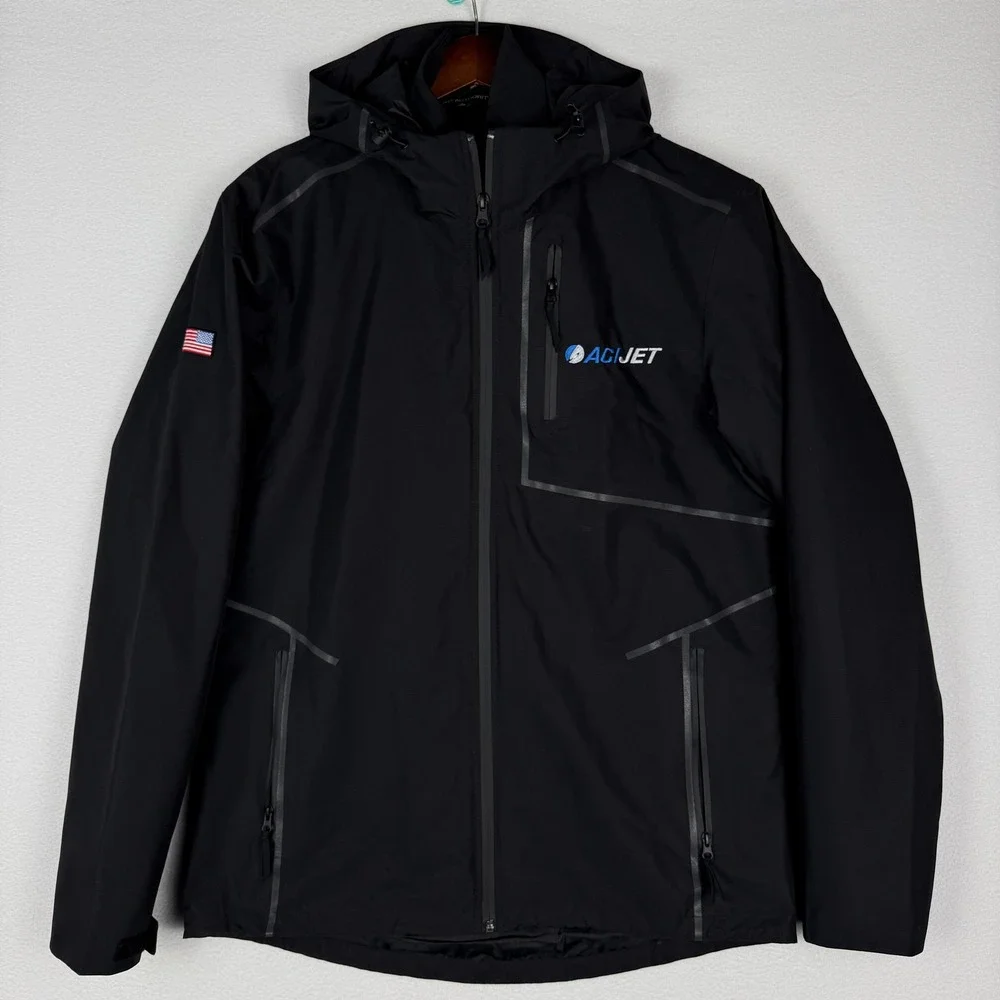 Port Authority Mens S Softshell 2 in 1 Jacket ACI Jet Logo‎ Hooded Flag Patch